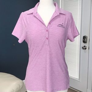 Under Armour Womens Pink Heather Colonial Golf‎ Polo Shirt Size M Athletic